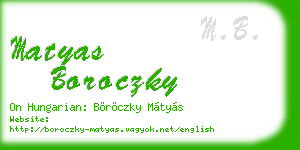 matyas boroczky business card